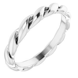 Platinum 3 mm Twisted Band Size 6