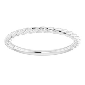 Platinum 1.5 mm Twisted Rope Band Size 6