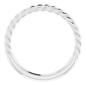 Platinum 1.5 mm Twisted Rope Band Size 6