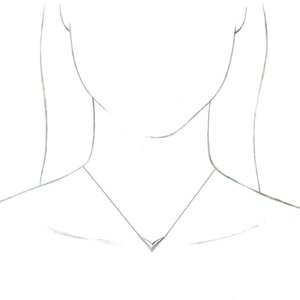 Platinum "V" 16-18" Necklace
