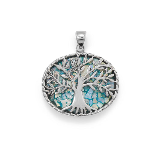 Colgante del Árbol de la Vida de Vidrio Romano Oxidado