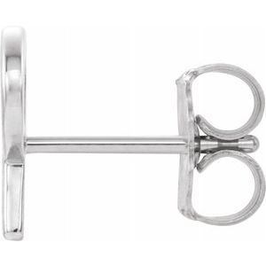 Platinum Single Initial P Earring