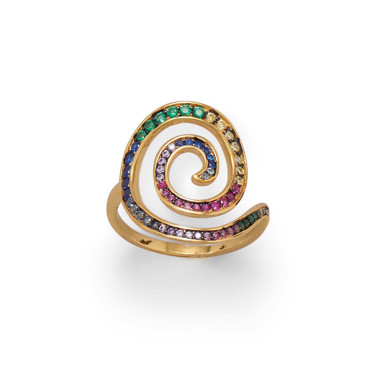 Hypnotic Multi Color CZ Spiral Ring – Mystiqe Boutique