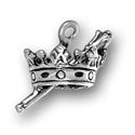 Silver Crown with Scepter Charm