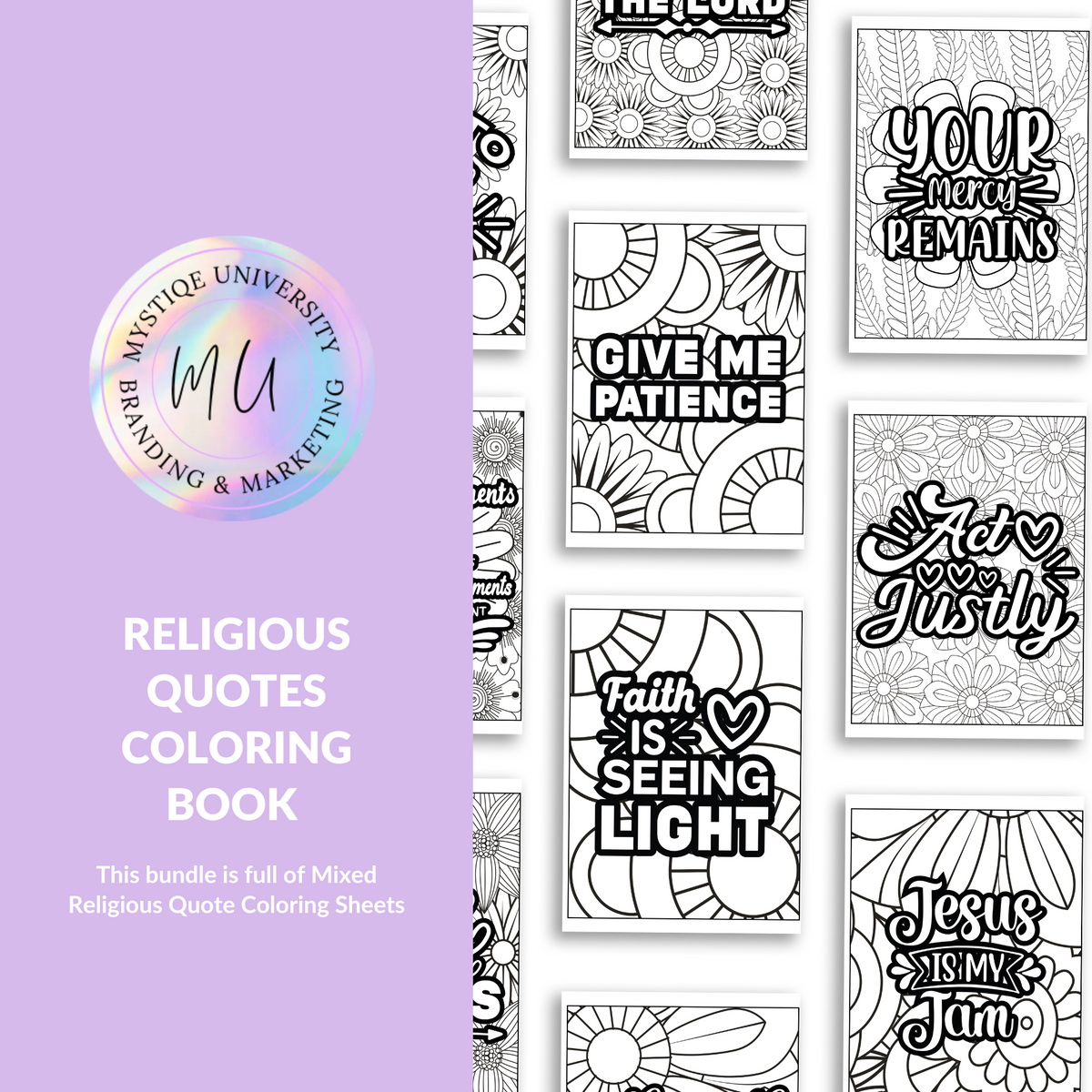 Religious Quotes Coloring Book Bundle