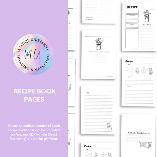 KDP Canva Template for Recipe Book Pages