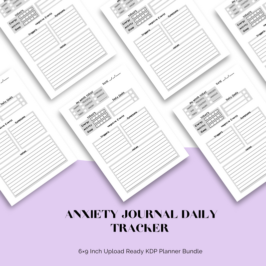 Anxiety Journal Daily Tracker Canva KDP