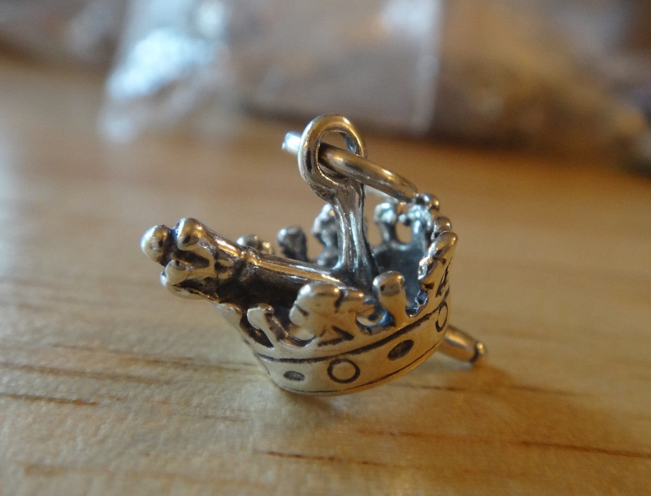 Silver Crown with Scepter Charm