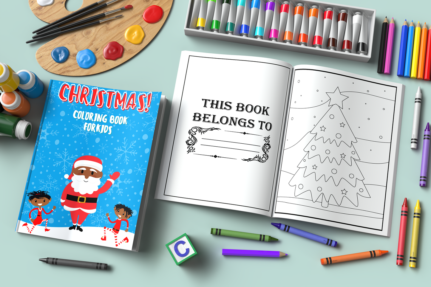 Coloring Book Cover and Pages Mockup