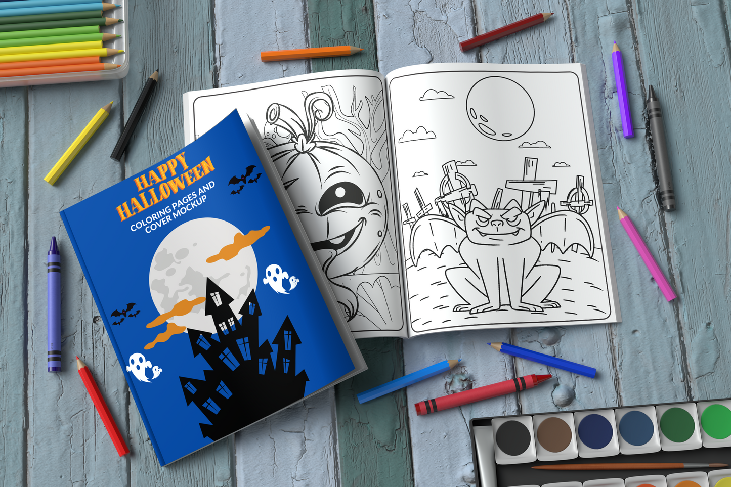 Coloring Pages and Cover Mockup