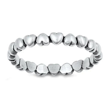Anillo apilable de corazón oxidado 