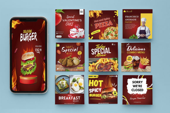 Restaurant Instagram Post Canva Template