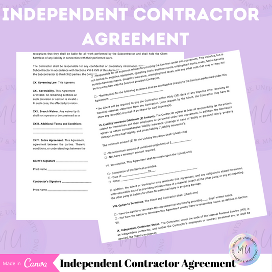 Acuerdo de contratista independiente