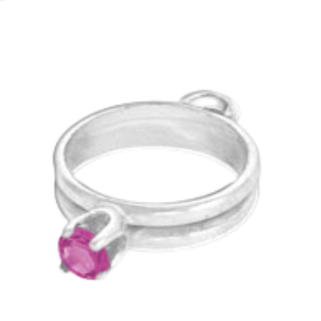Birthstone CZ Ring Charm