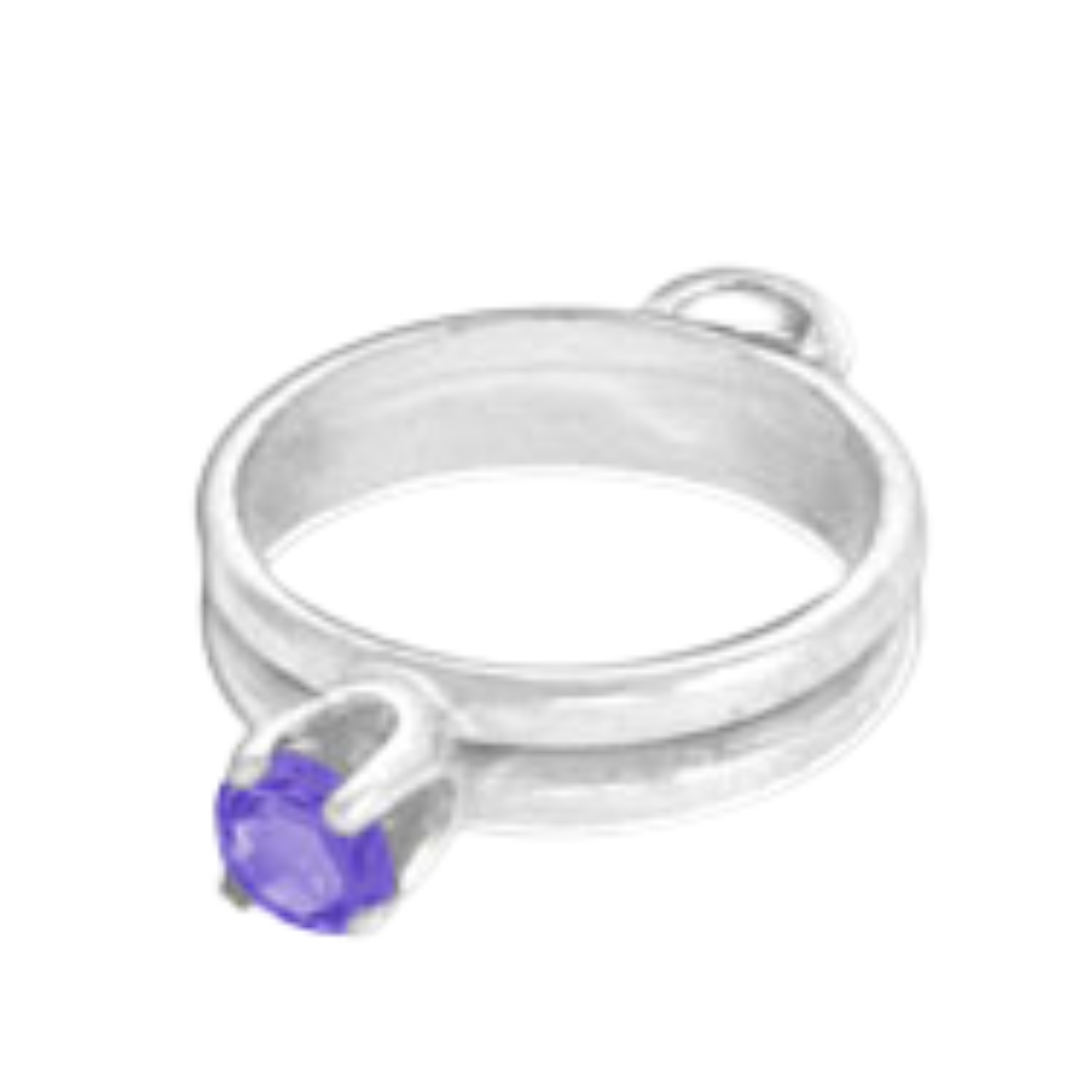 Birthstone CZ Ring Charm