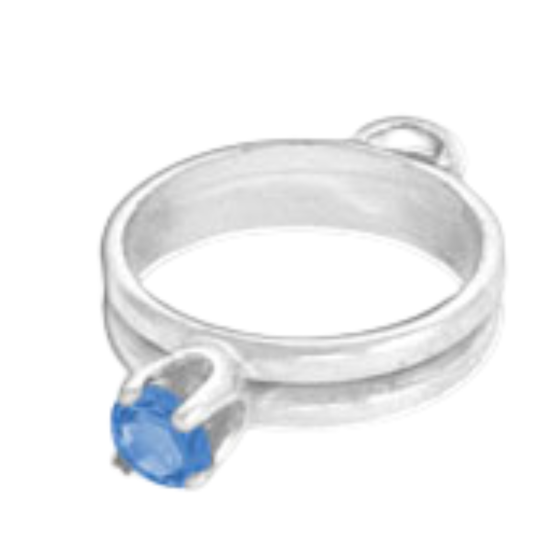 Birthstone CZ Ring Charm