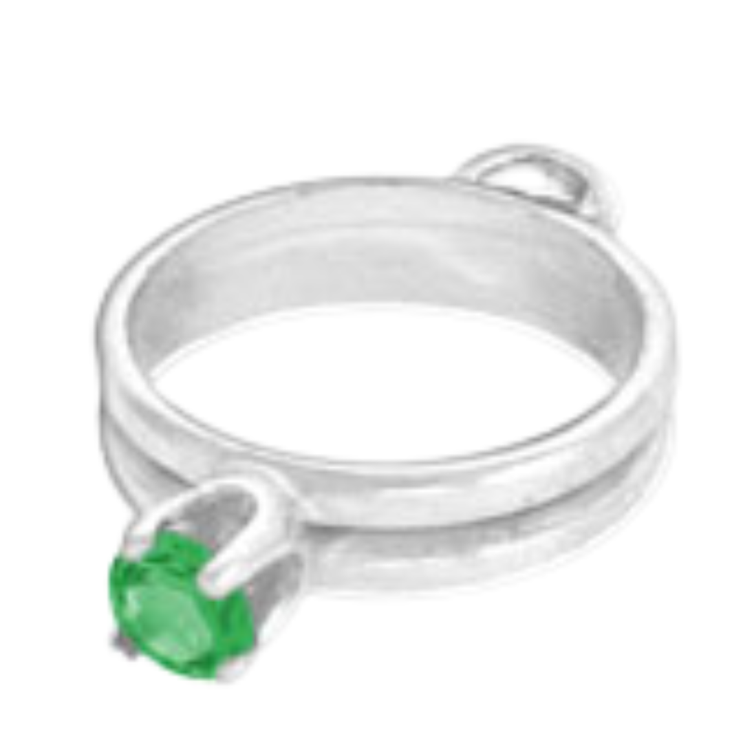Birthstone CZ Ring Charm