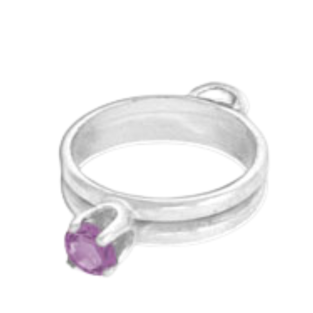 Birthstone CZ Ring Charm