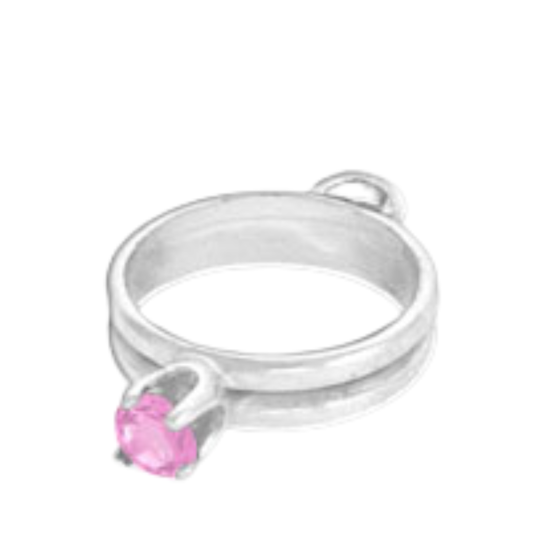 Birthstone CZ Ring Charm