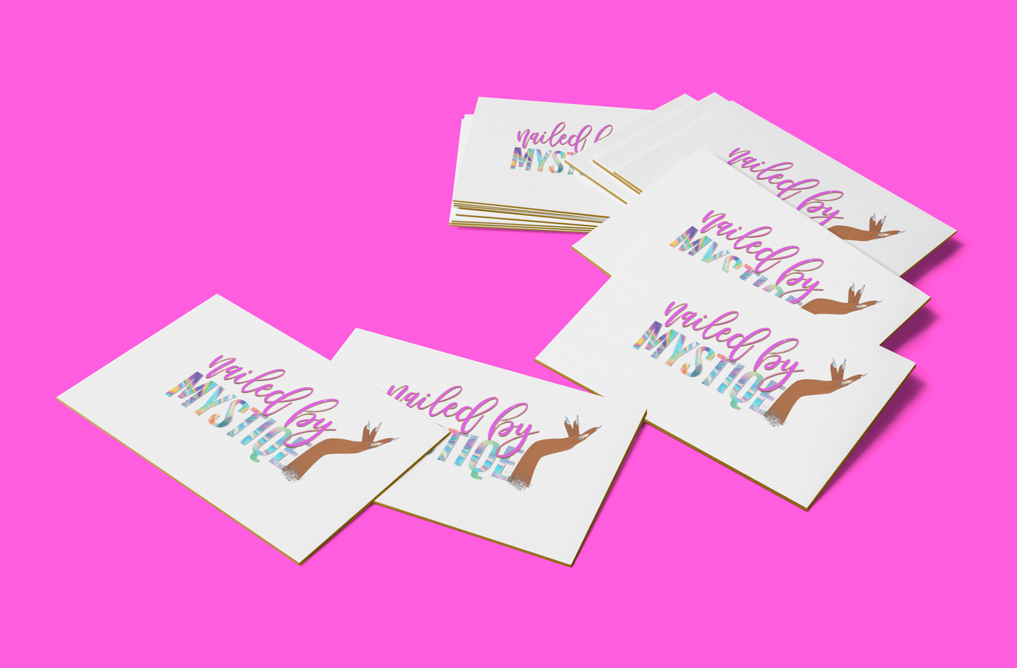 5 Business Card Mockups In Stacked View