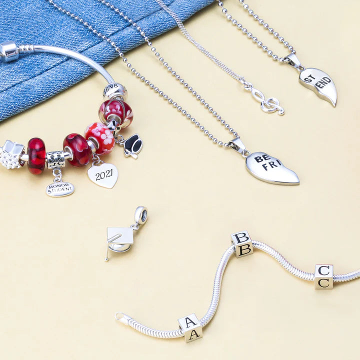 Graduation Cap Dangle Bead Charm