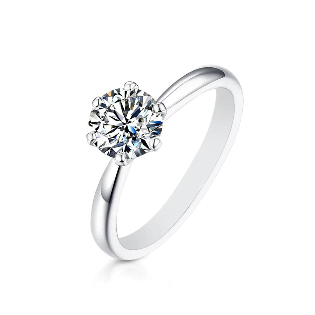 1 CT Star Moissanite 925 Sterling Silver Ring