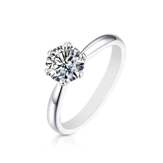 1 CT Star Moissanite 925 Sterling Silver Ring