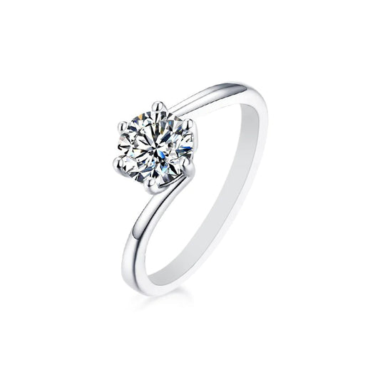 1 CT Minimal Moissanite Ring in S925 Sterling Silver