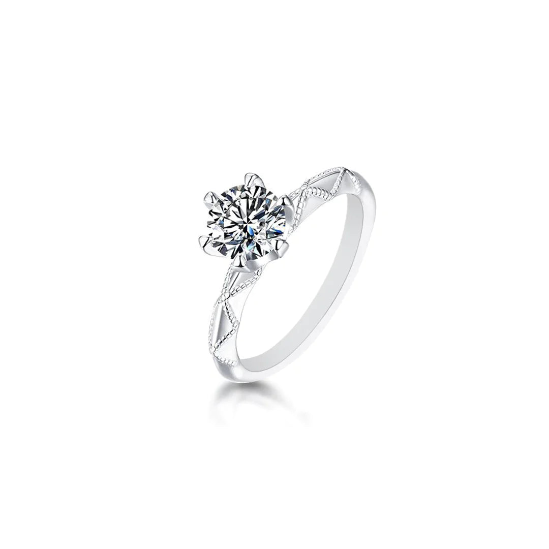1 Carat Moissanite Ring in S925 Sterling Silver