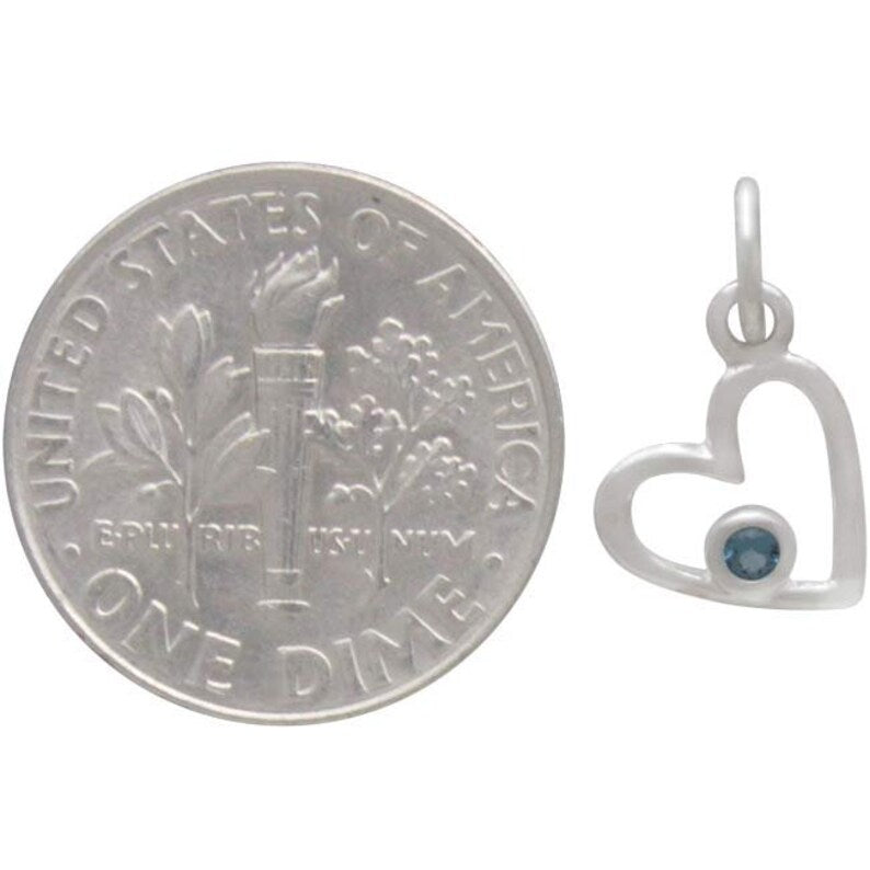 Birthstone Heart Charm