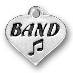 "Band" with Musical Note in Heart Charm