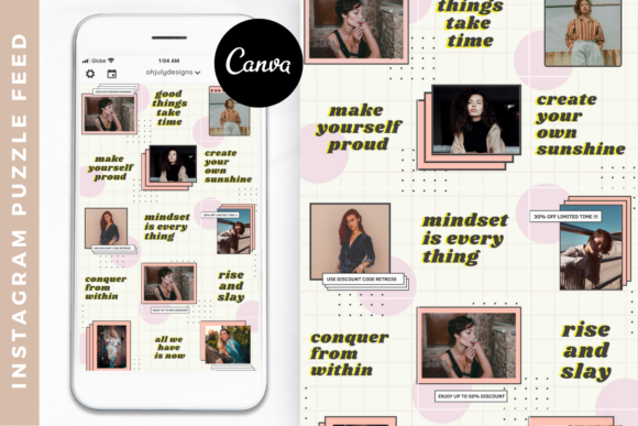 Georgina 15-grid Instagram Puzzle Feed Template