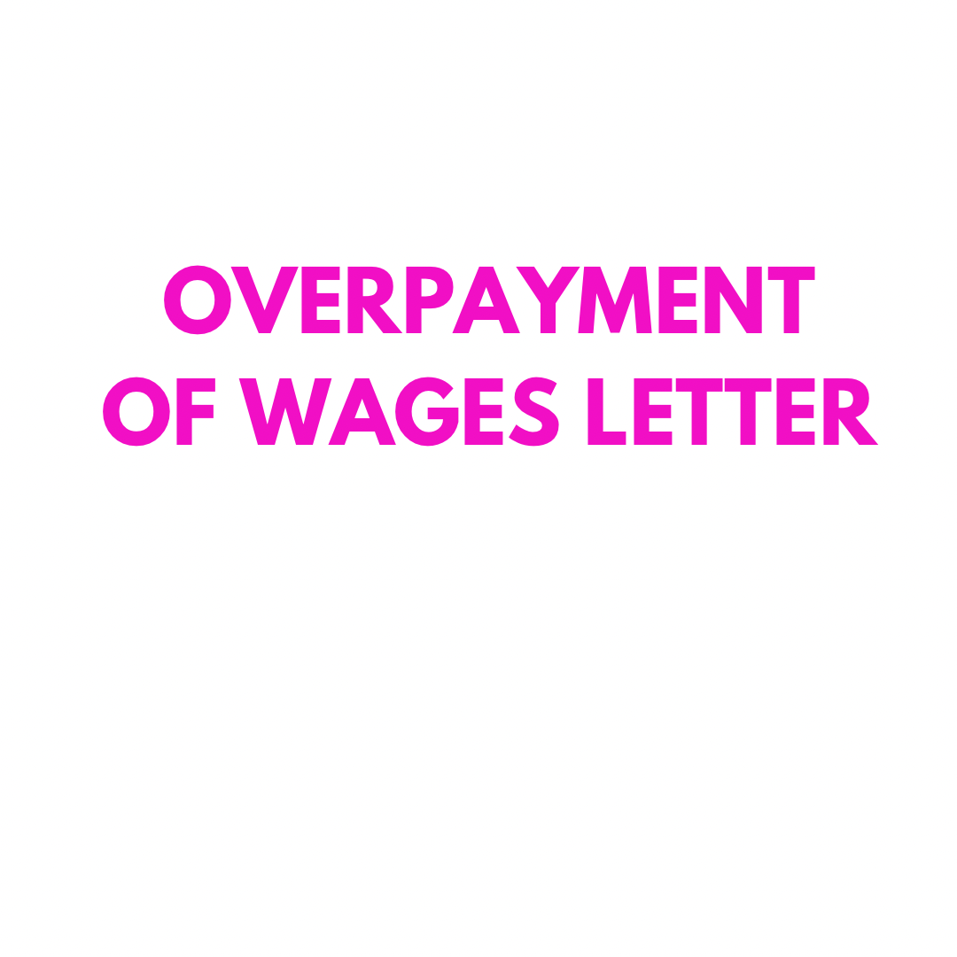 Overpayment of Wages Letter