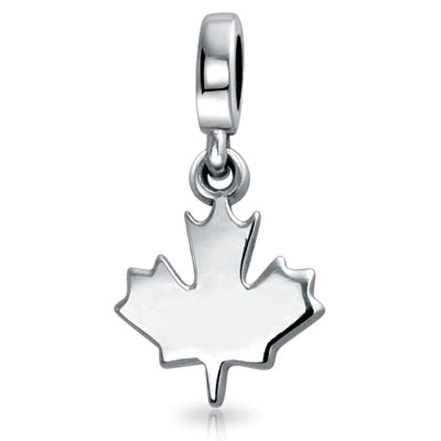 Charm con cuentas colgantes de hoja de arce de Canadá 