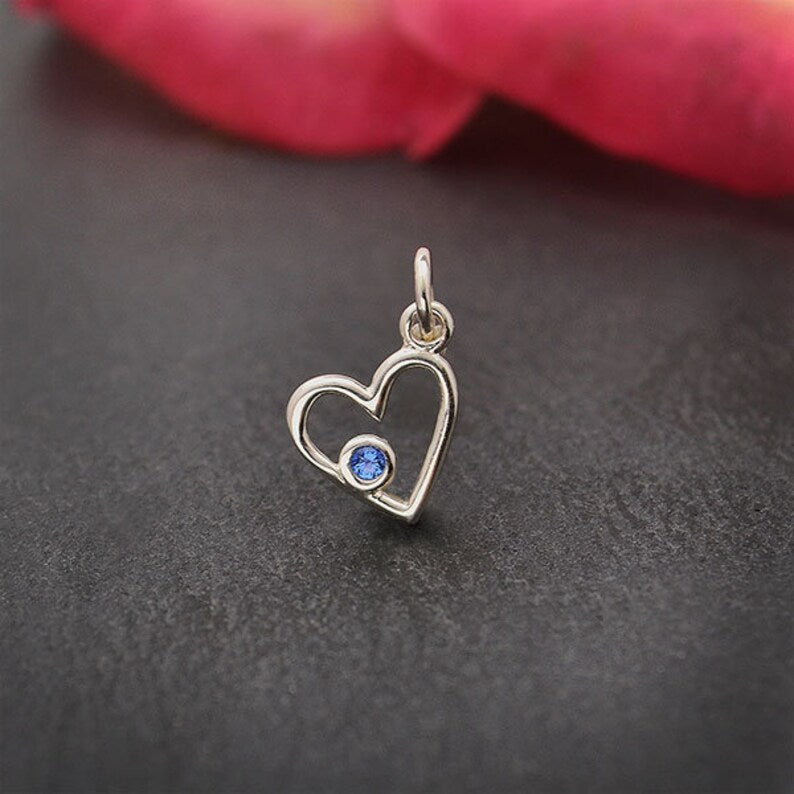 Birthstone Heart Charm
