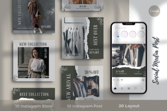 Instagram Fashion Sale Canva Template