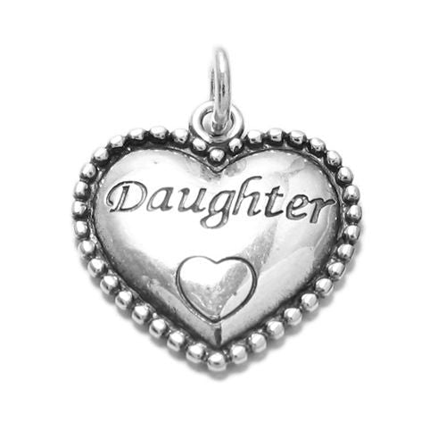 "Daughter" in Beaded Heart Charm