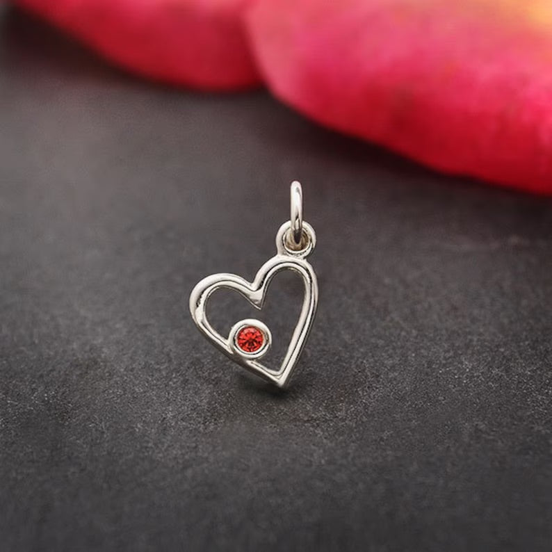 Birthstone Heart Charm