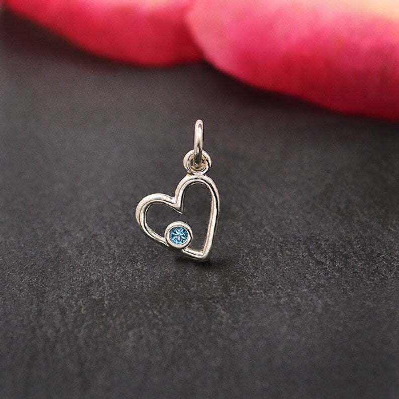 Birthstone Heart Charm