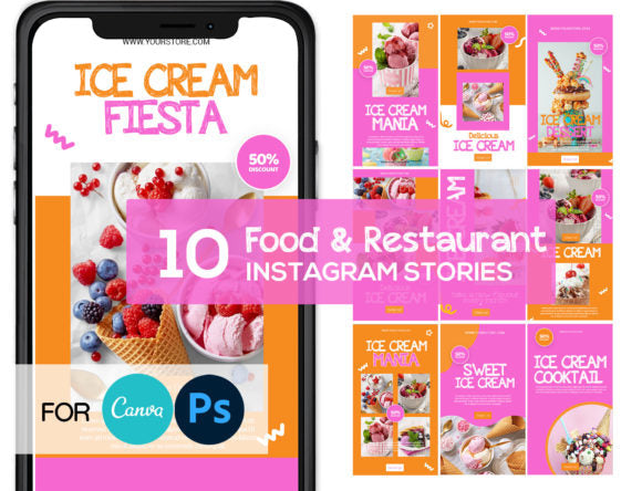 Ice Cream Insta Story Canva Template