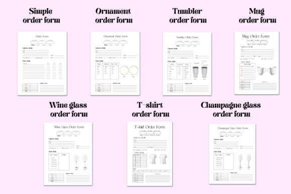 Order Forms Templates Planner Kit