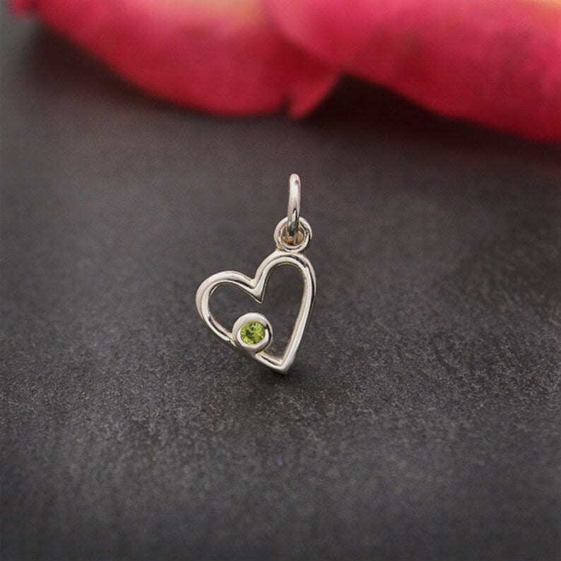 Birthstone Heart Charm