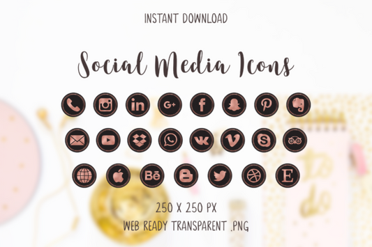Rosegold Social Media Icons