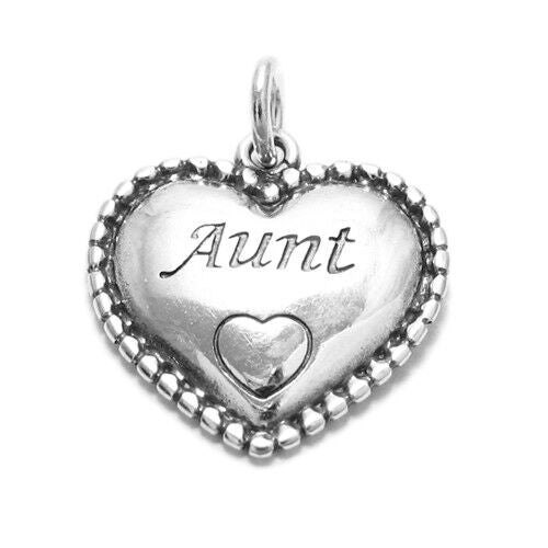 "Aunt" in Beaded Heart Charm