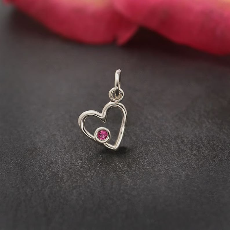 Birthstone Heart Charm