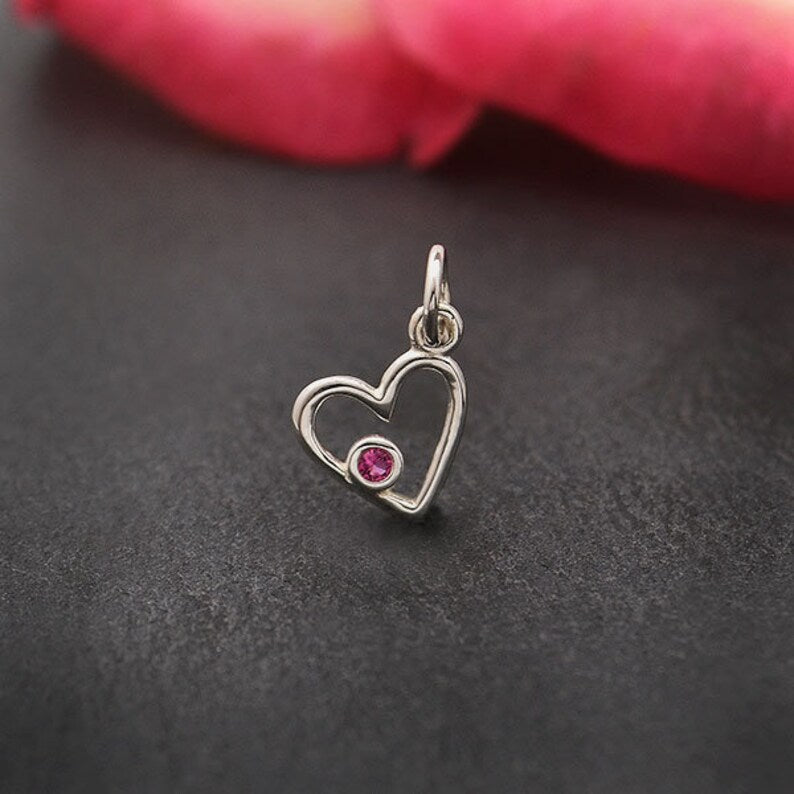 Birthstone Heart Charm