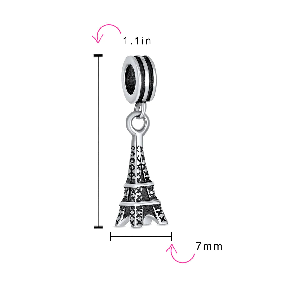 Charm con cuentas colgantes de la Torre Eiffel 