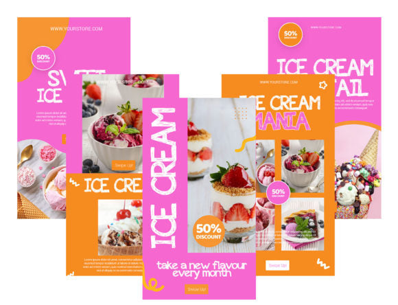 Ice Cream Insta Story Canva Template