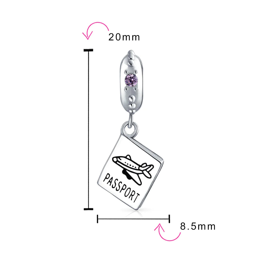 Charm de cuentas colgantes tipo pasaporte 