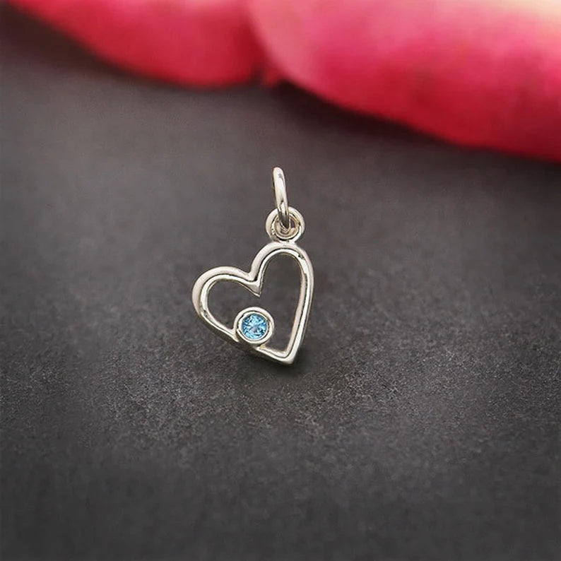 Birthstone Heart Charm